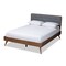 Baxton Studio Dilara Dark Grey Upholstered Walnut Finished Full Size Platform Bed 156-9407-9437 - alternate 1